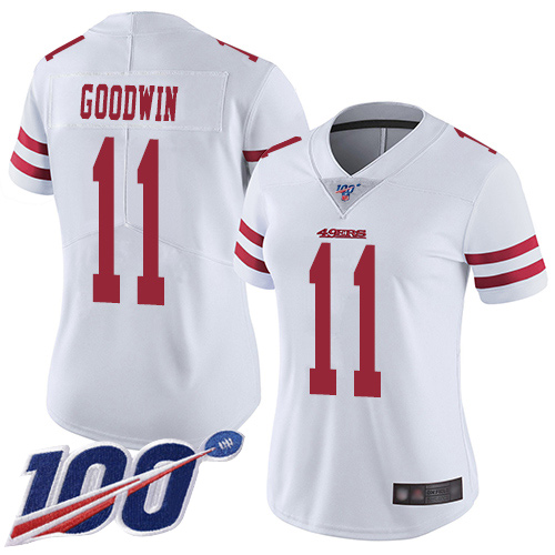 San Francisco 49ers Limited White Women #11 Marquise Goodwin Road NFL Jersey 100th Vapor Untouchable->youth nfl jersey->Youth Jersey